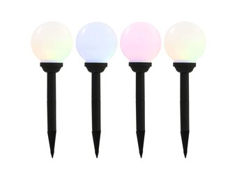 VidaXL Ronde LED-Solarlampen RGB (4 st.) - 65% Korting!