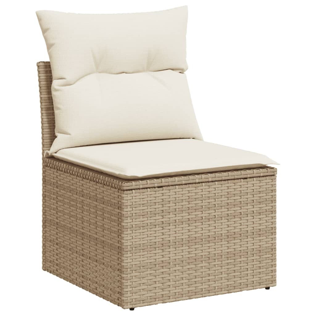 VidaXL Tuinbank Poly Rattan Beige met Kussens | 61% Korting!