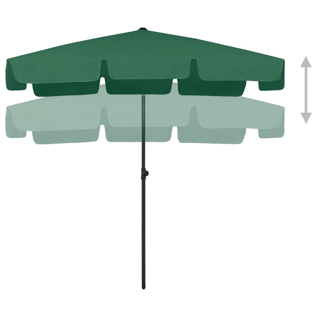 VidaXL Strandparasol Groen 200x125cm - 62% Korting!