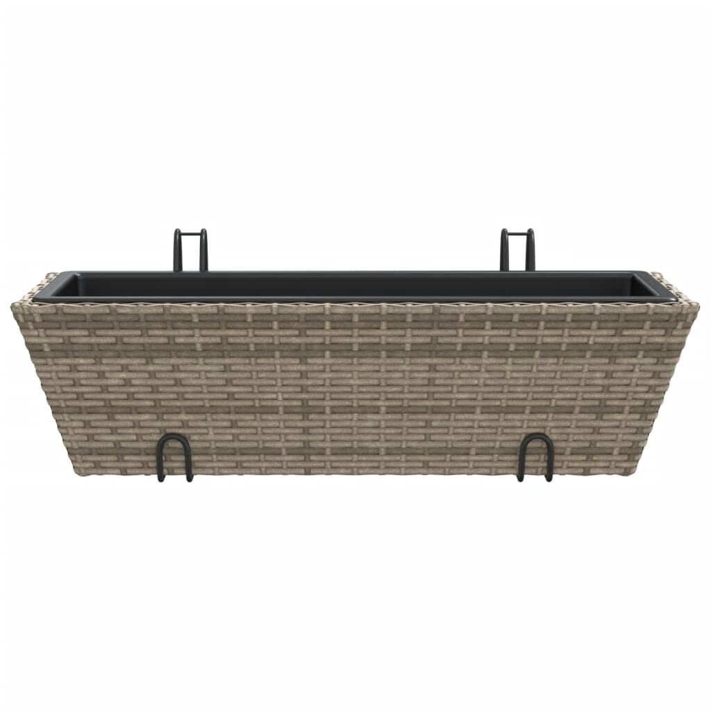 VidaXL Plantenbakken 2 st. Poly Rattan Grijs - 57% Korting! Ongebruikt!