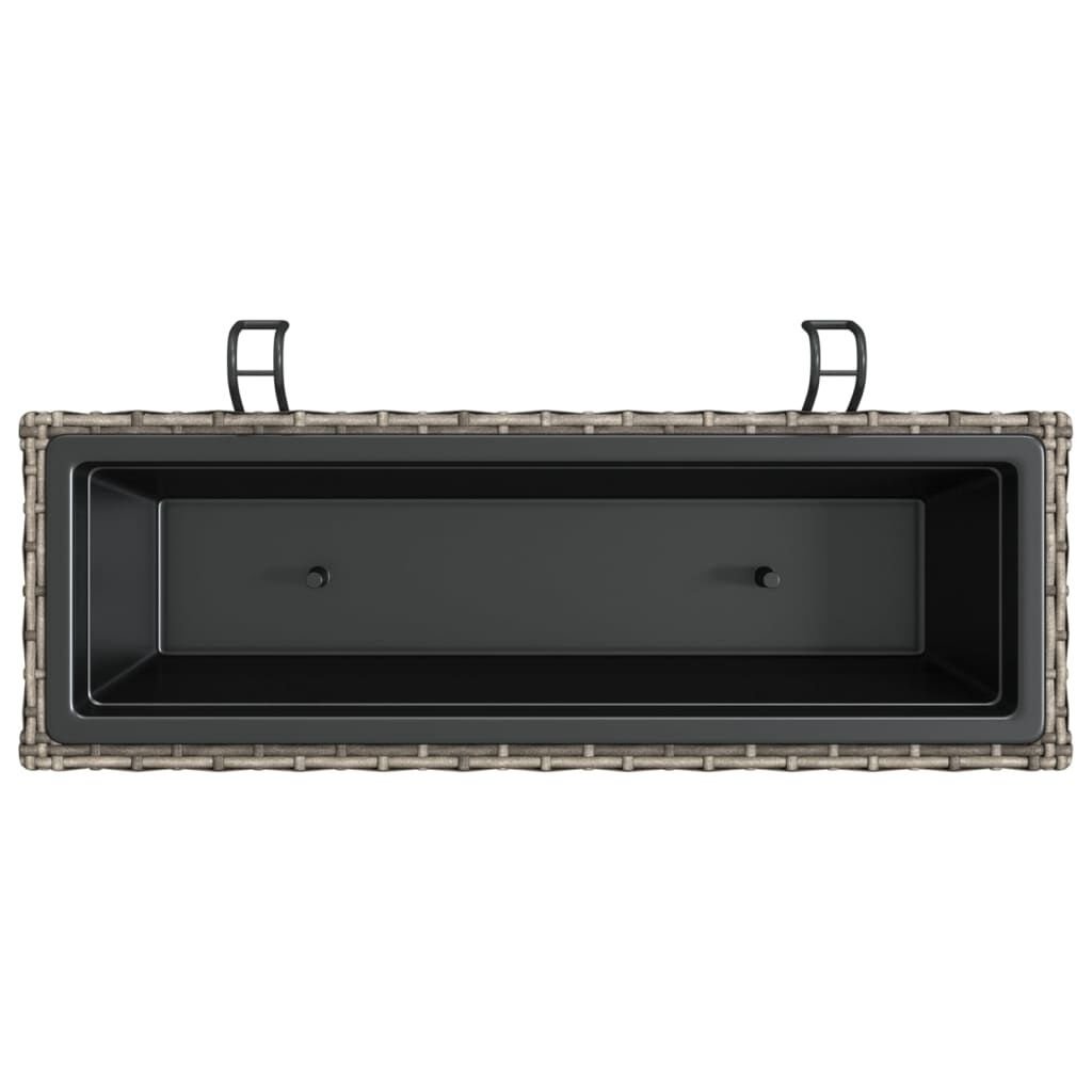 VidaXL Plantenbakken 2 st. Poly Rattan Grijs - 57% Korting! Ongebruikt!