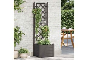 vidaXL Plantenbak met Latwerk 43x43x142 cm PP Antraciet - 40% Korting!