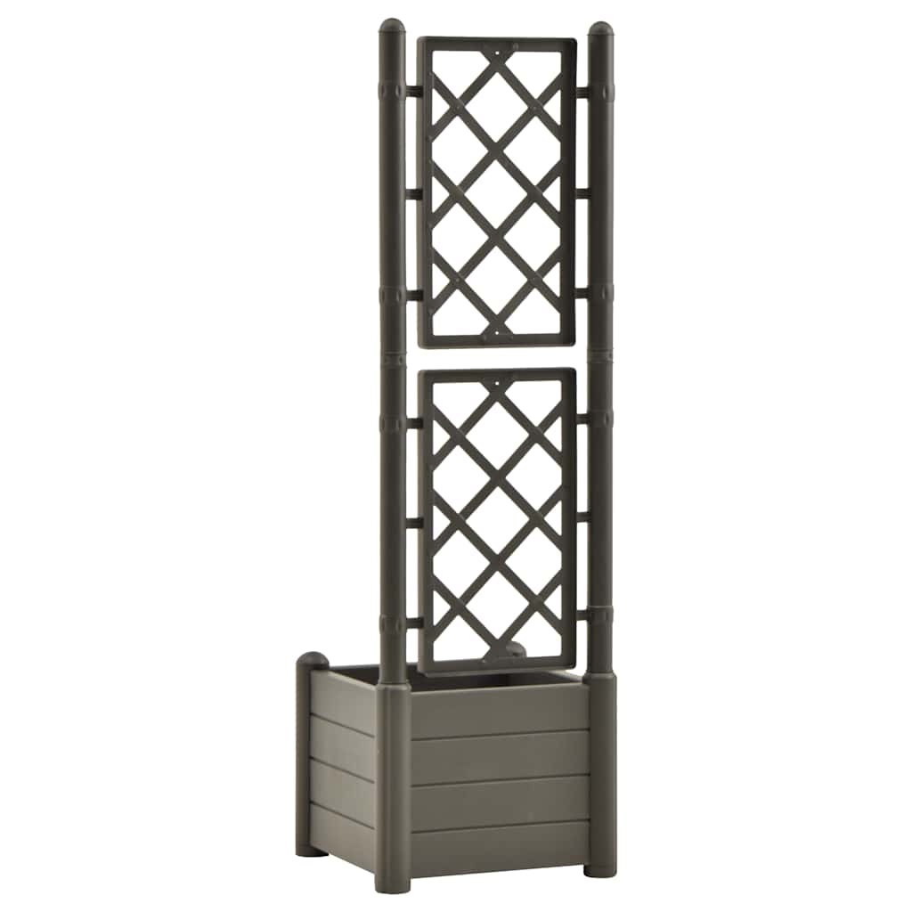 vidaXL Plantenbak met Latwerk 43x43x142 cm PP Antraciet - 40% Korting!