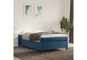 vidaXL Bedframe Donkerblauw Fluweel 120x200 cm - 55% Korting!