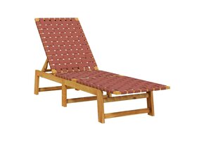 VidaXL Ligbed Rood - Massief Acaciahout | 57% Korting! (Ongebruikt)