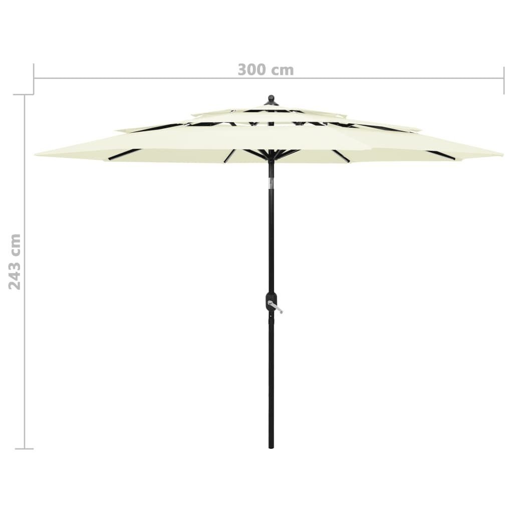 VidaXL Parasol Zandkleurig (3m) - 68% Korting! Goede Staat!