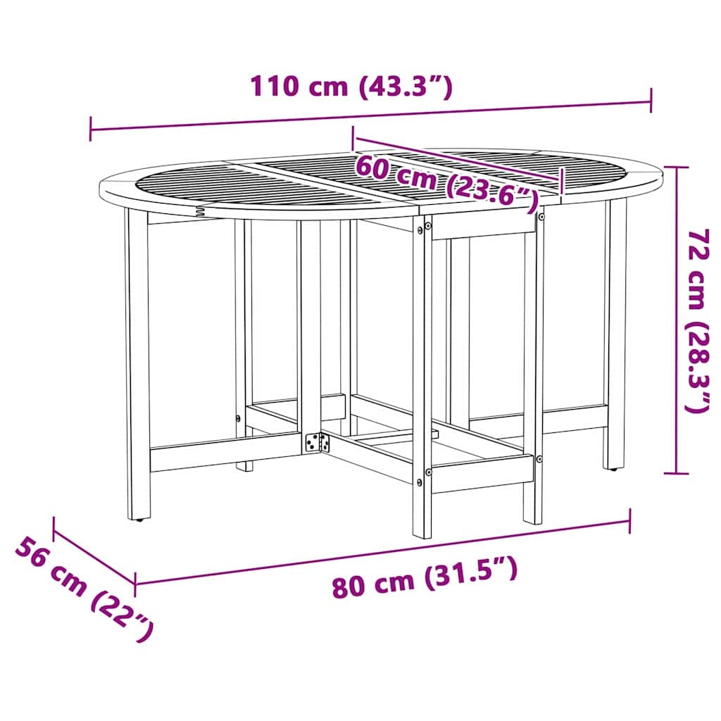 VidaXL Tuinstafel Vouwbaar Acaciahout Bruin - 40% Korting!