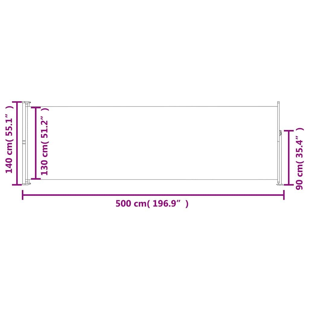 VidaXL Uittrekbaar Tuinscherm 140x500cm Grijs - 35% Korting!