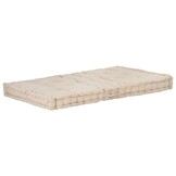 vidaXL Palletvloerkussen Beige Katoen 120x80x10 cm - 46% Korting!