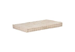 vidaXL Palletvloerkussen Beige Katoen 120x80x10 cm - 46% Korting!