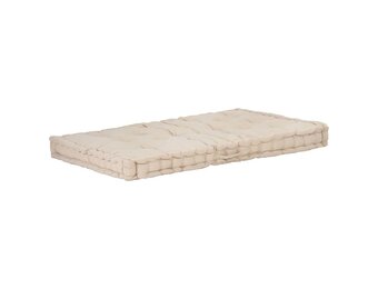 vidaXL Palletvloerkussen Beige Katoen 120x80x10 cm - 46% Korting!