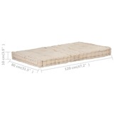 vidaXL Palletvloerkussen Beige Katoen 120x80x10 cm - 46% Korting!