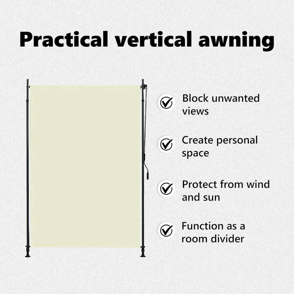 VidaXL Buiten Rolgordijn Crème 150x270 cm | 65% Korting | Zo Goed Als Nieuw!