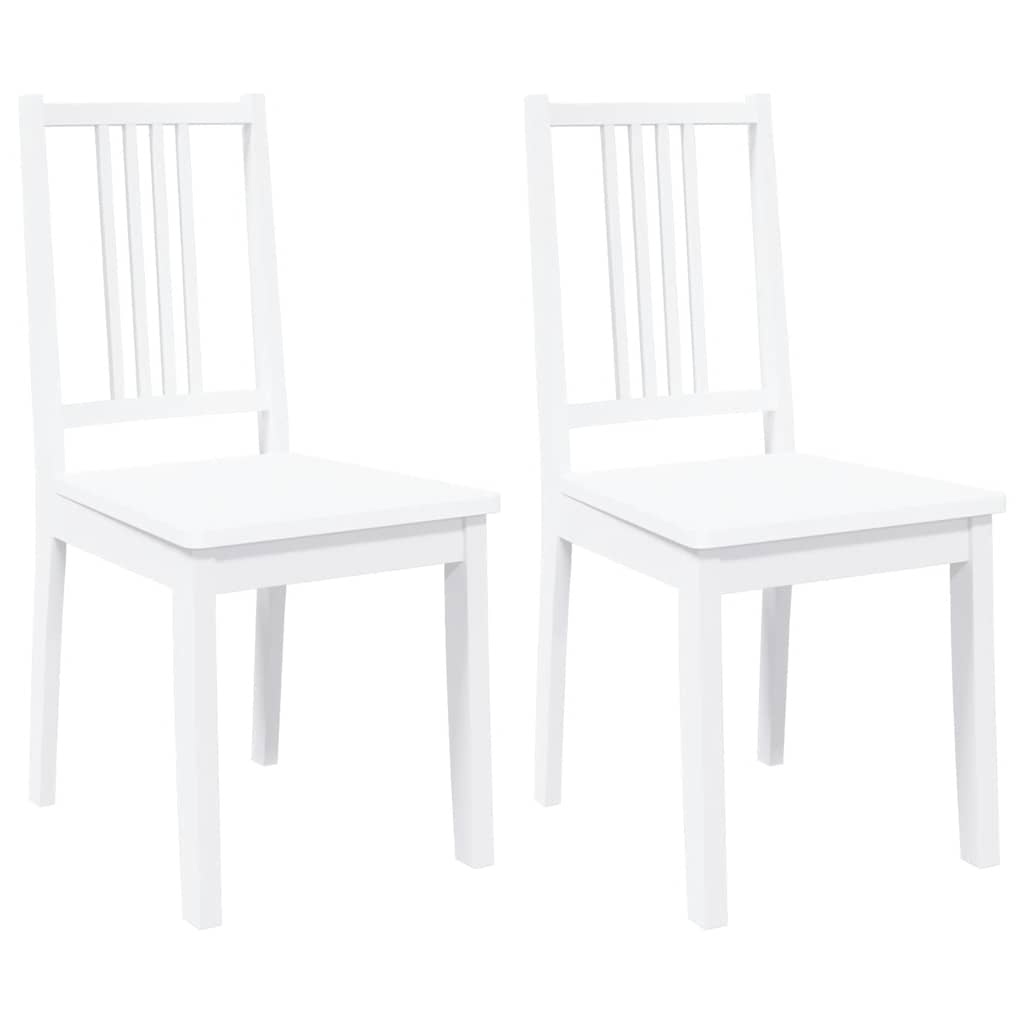 vidaXL Eetkamerstoelen 2x Massief Rubber Hout Wit - 40% Korting!