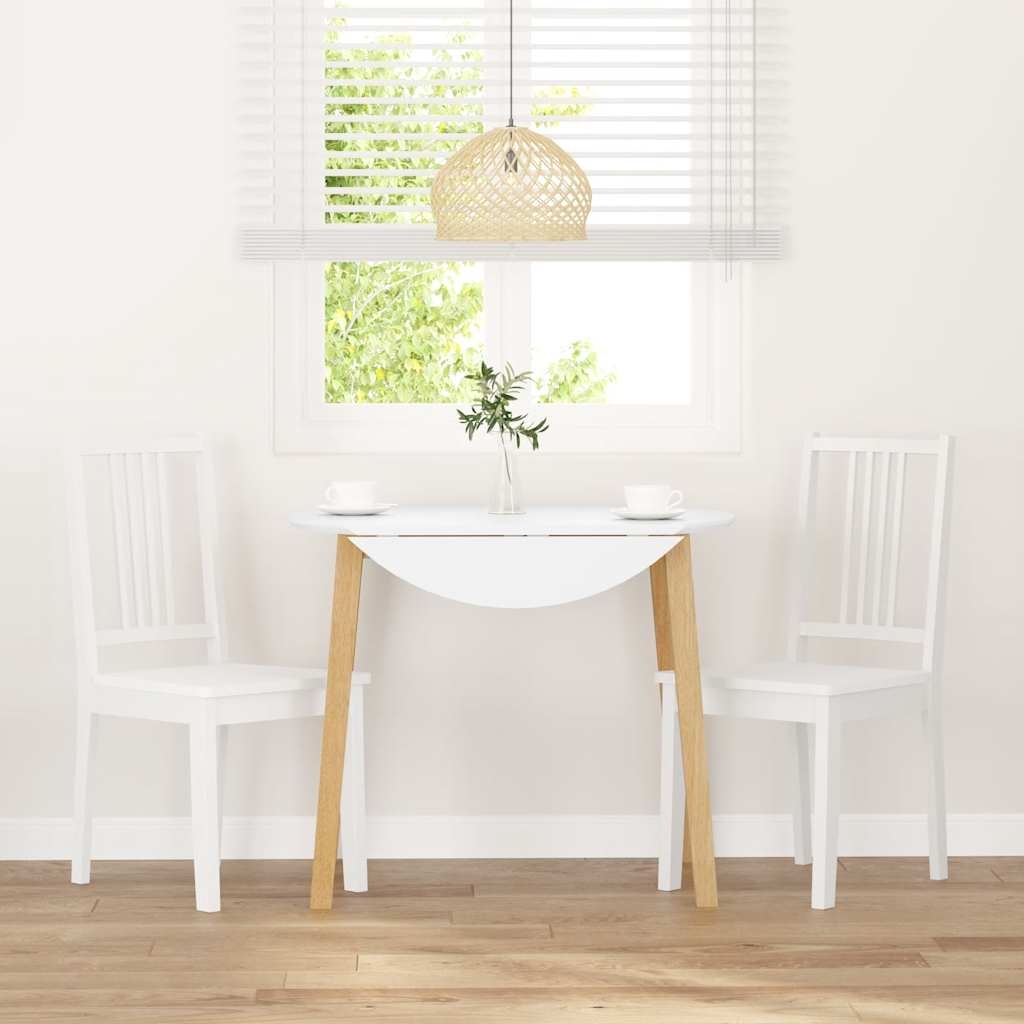 vidaXL Eetkamerstoelen 2x Massief Rubber Hout Wit - 40% Korting!