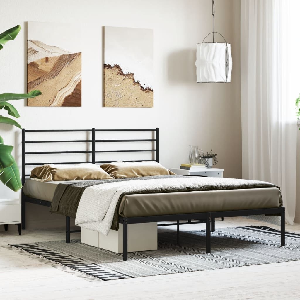 VidaXL Bedframe Metaal Zwart 140x190 - 55% Korting! - Lichte Krasjes