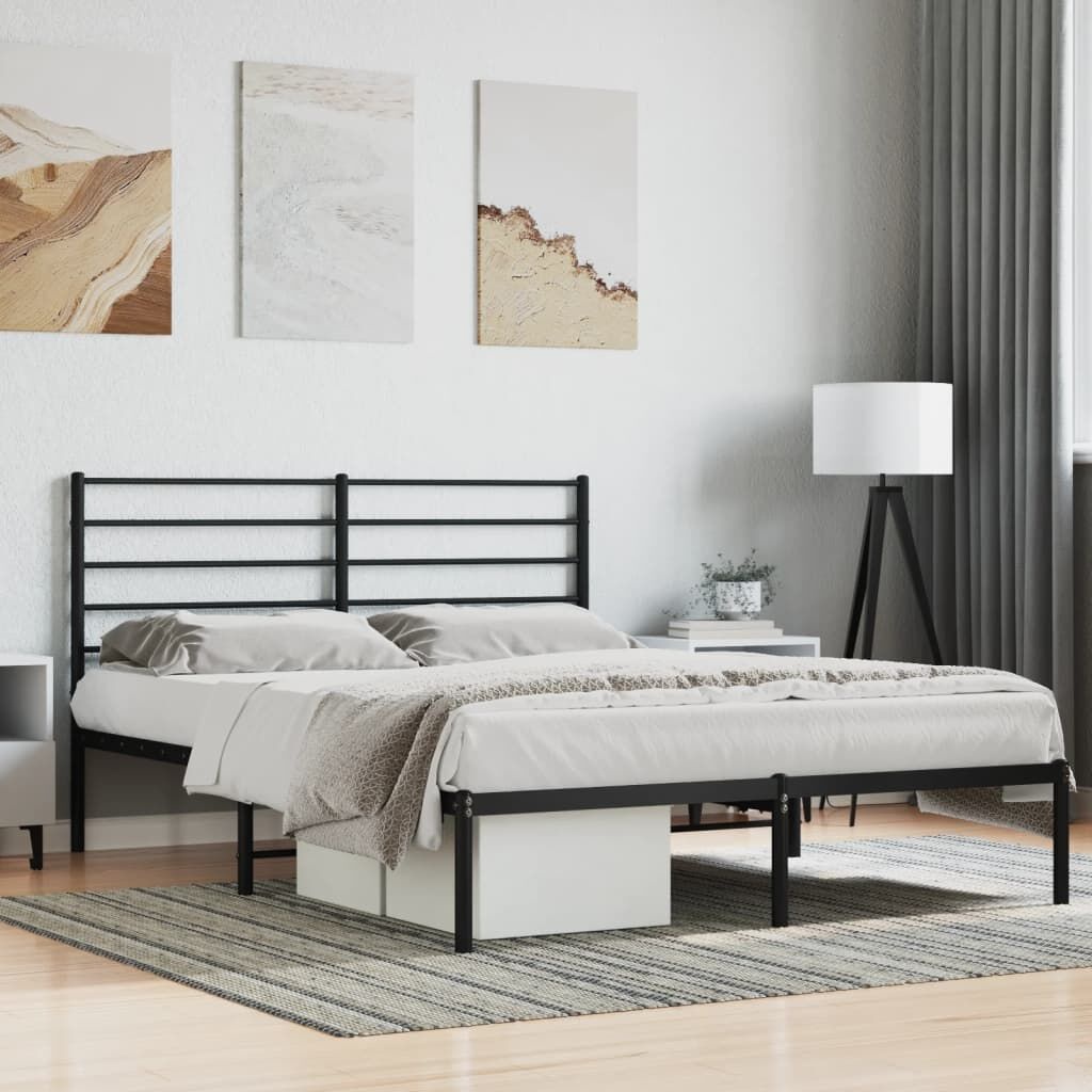 VidaXL Bedframe Metaal Zwart 140x190 - 55% Korting! - Lichte Krasjes