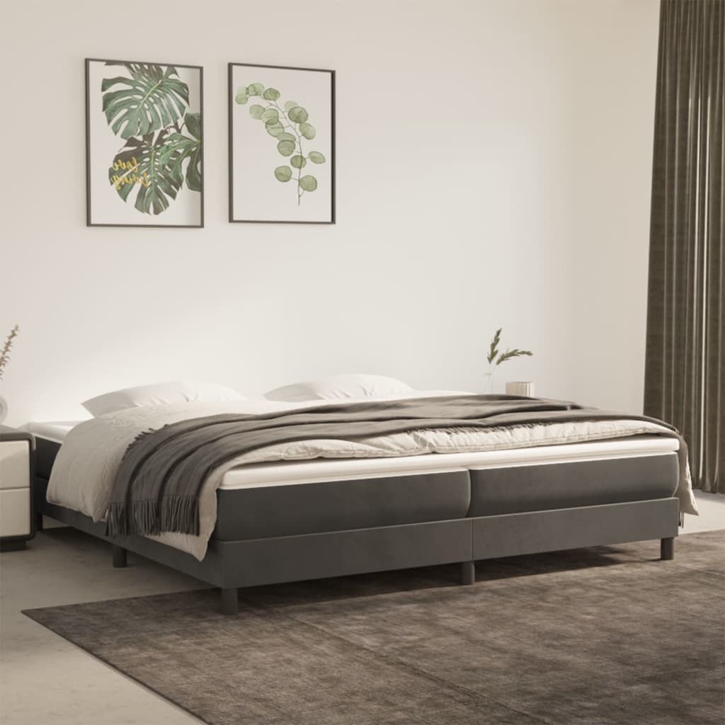 vidaXL Bedframe Donkergrijs Fluweel 200x200 cm | Nu 40% Korting!