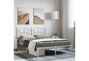 VidaXL Bedframe Metaal Wit 150x200cm - Nu 55% Korting!