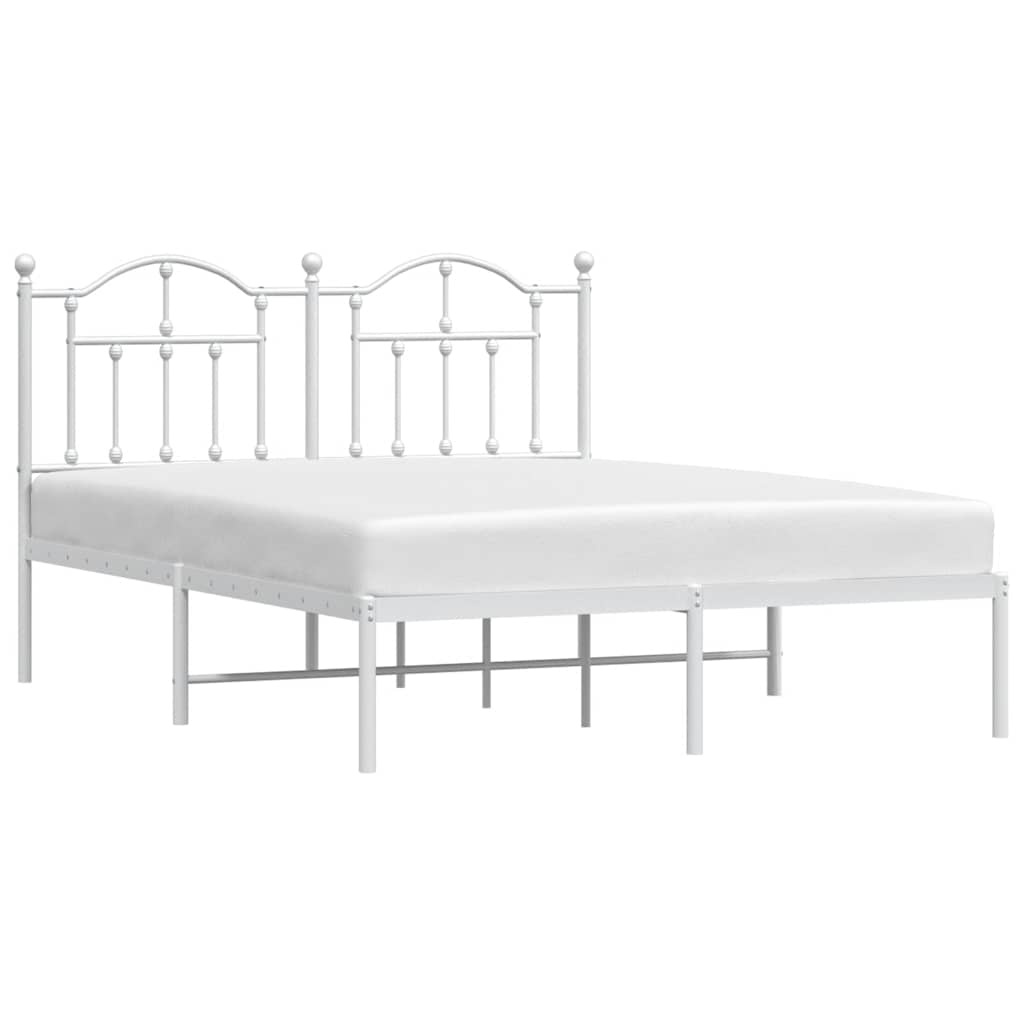 VidaXL Bedframe Metaal Wit 150x200cm - Nu 55% Korting!