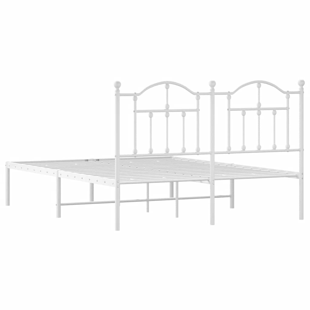 VidaXL Bedframe Metaal Wit 150x200cm - Nu 55% Korting!