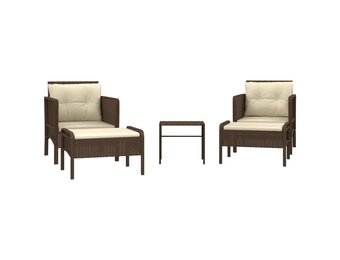 VidaXL Loungeset Poly Rattan Bruin - 40% Korting!