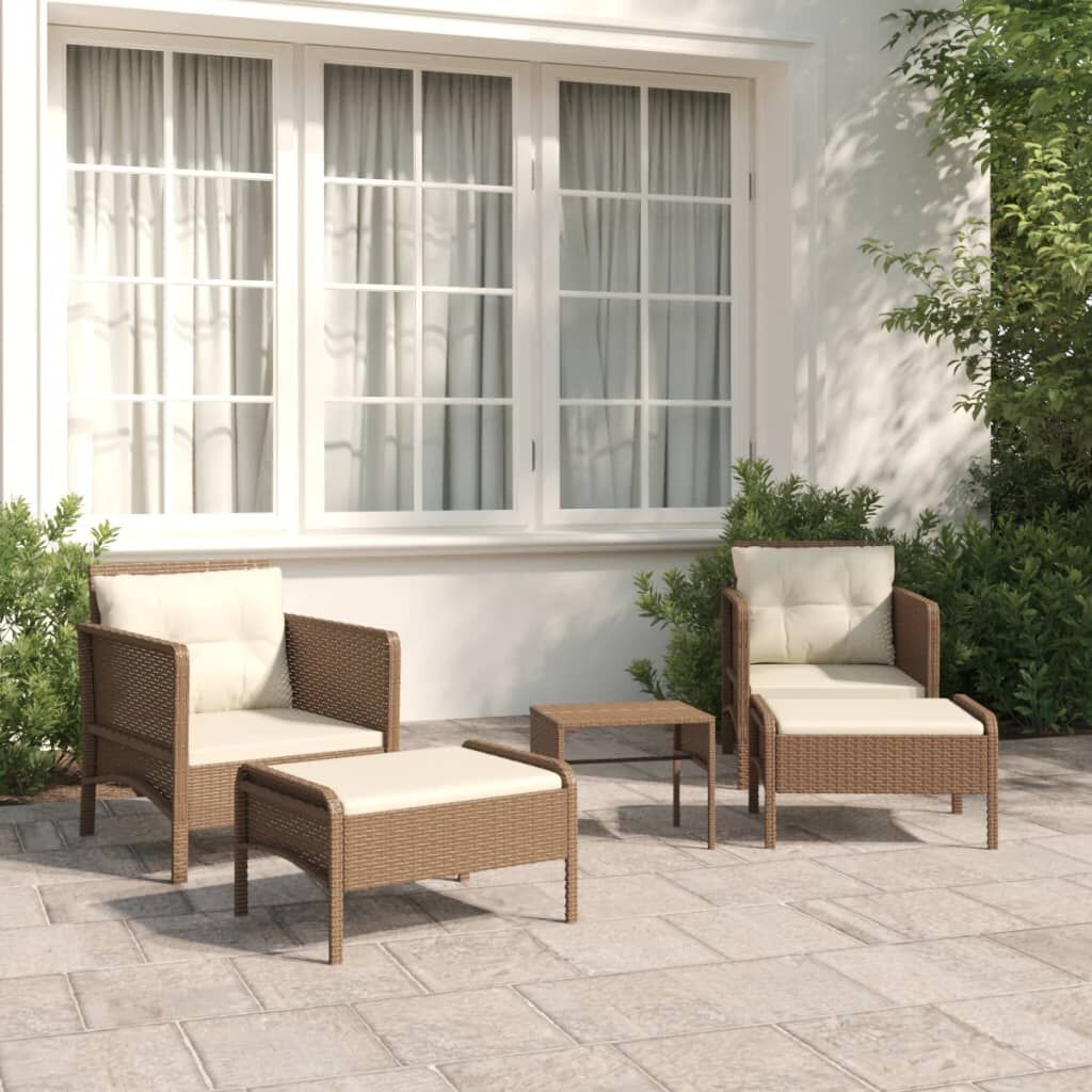VidaXL Loungeset Poly Rattan Bruin - 40% Korting!