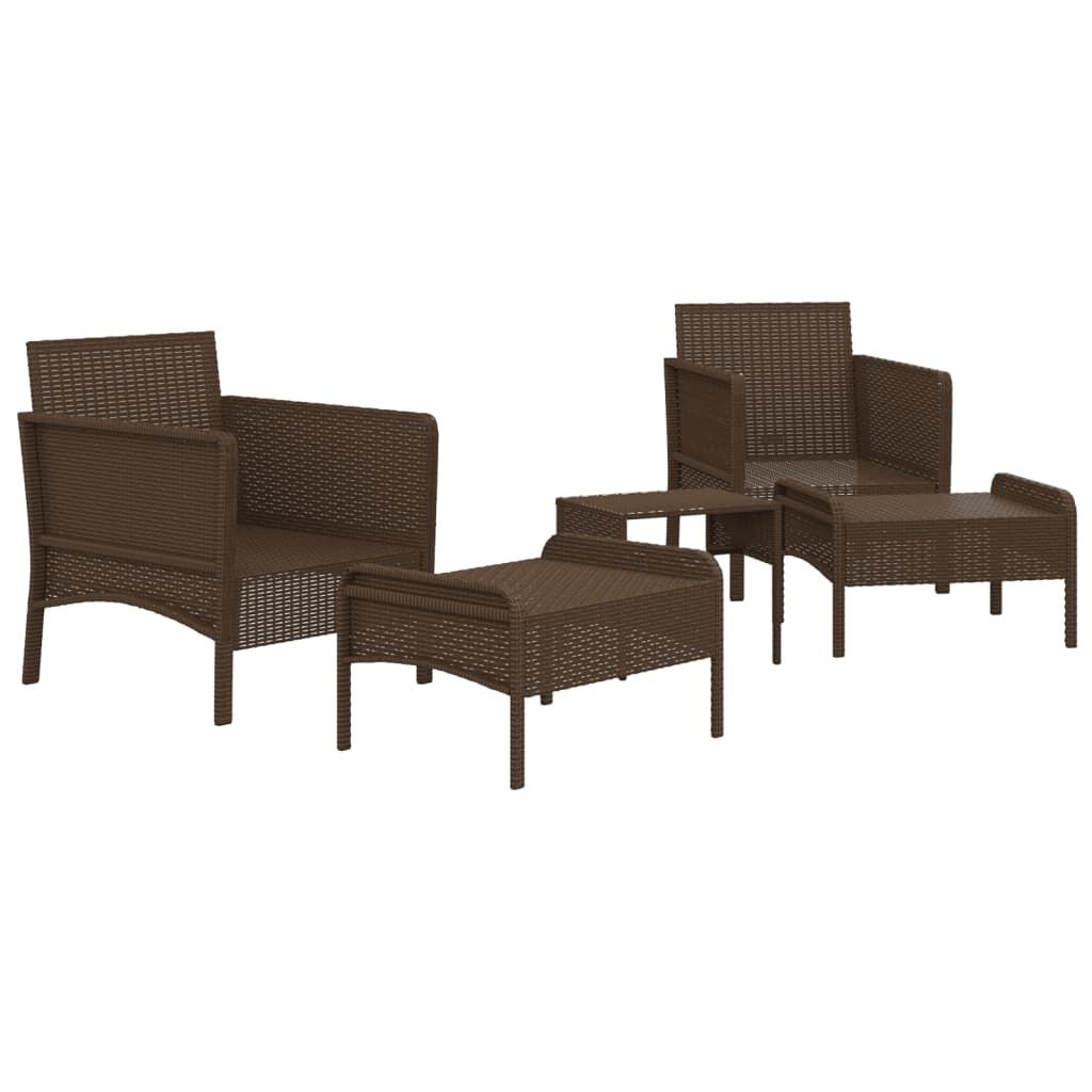 VidaXL Loungeset Poly Rattan Bruin - 40% Korting!