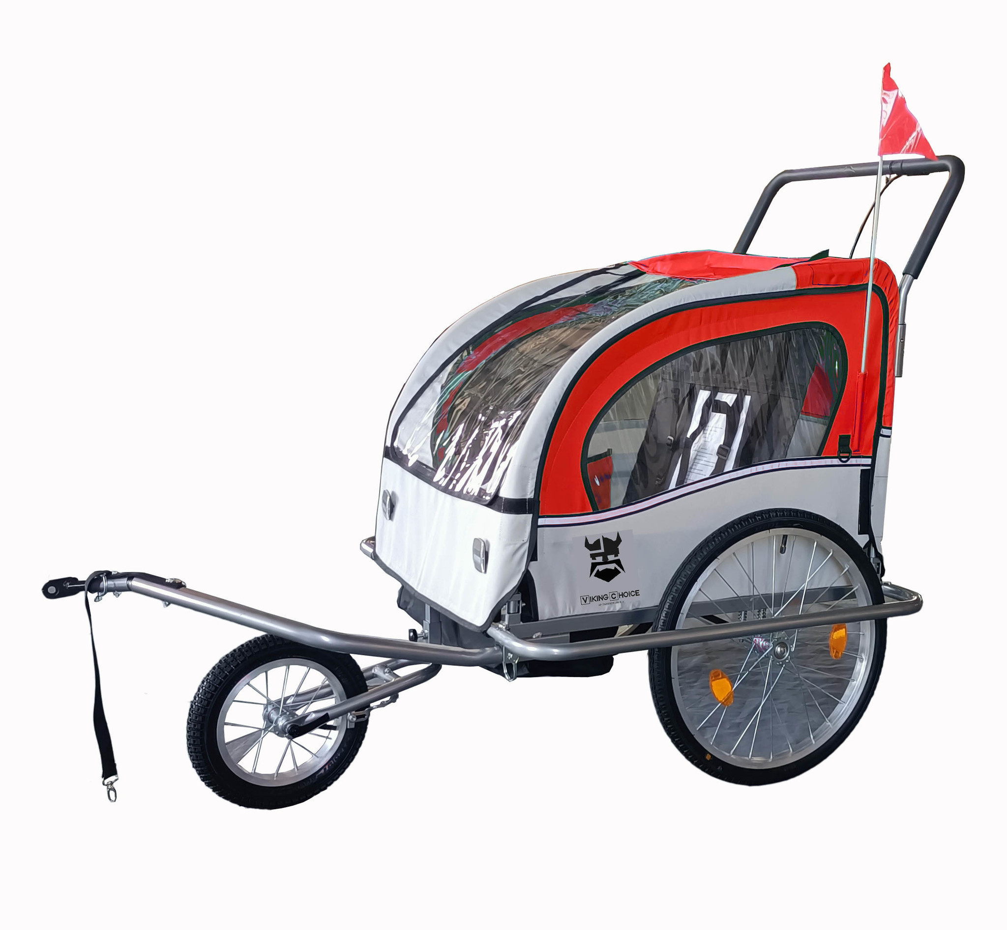 Fietskar Kind - 40% Korting! - Rood - Met Schokbreker & Kinderwagen Functie