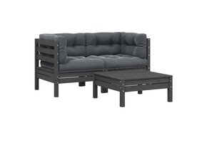 VidaXL 3-delige Loungeset Grenenhout - 55% Korting - Kleine Krasjes!