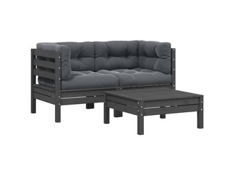 VidaXL 3-delige Loungeset Grenenhout - 55% Korting - Kleine Krasjes!