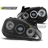 Koplampen Dual Halo Angel Eyes Zwart - Opel Corsa C (2000-2009) - 55% Korting!