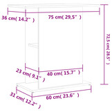 VidaXL Aquariumstandaard 75x36x72,5 cm Grijs Sonoma - 35% Korting!