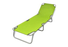 VidaXL Ligbed Appeltjesgroen - 40% Korting! Inklapbaar & Verstelbaar Staal