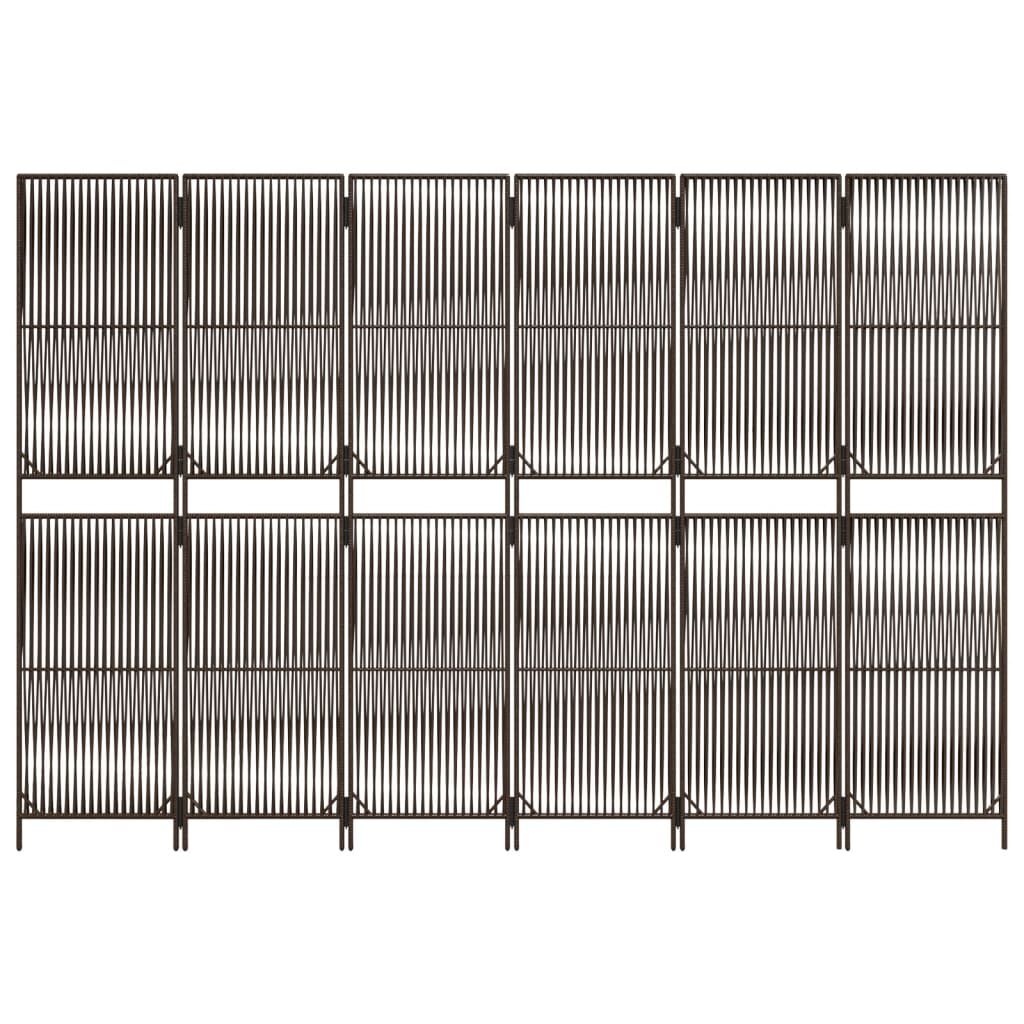 VidaXL Kamerscherm 6 panelen Poly Rattan Bruin - 76% Korting!