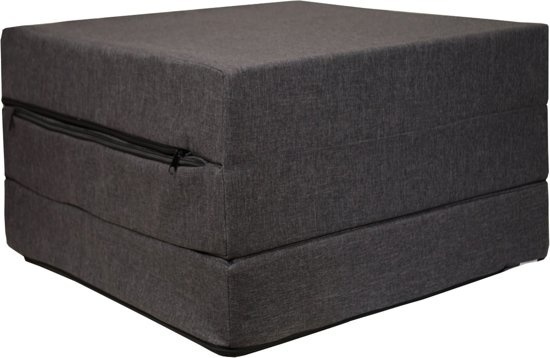 Logeermatras Grijs Opvouwbaar 195x65x10cm - Nu 55% Korting!