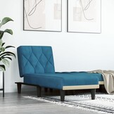 vidaXL Chaise longue fluweel blauw - Nu 40% Korting!