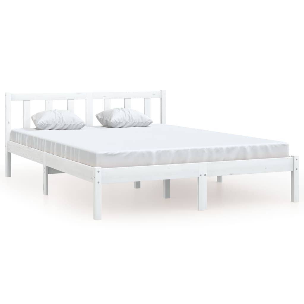 vidaXL Bedframe Grenenhout Wit 120x190 cm - 40% Korting!