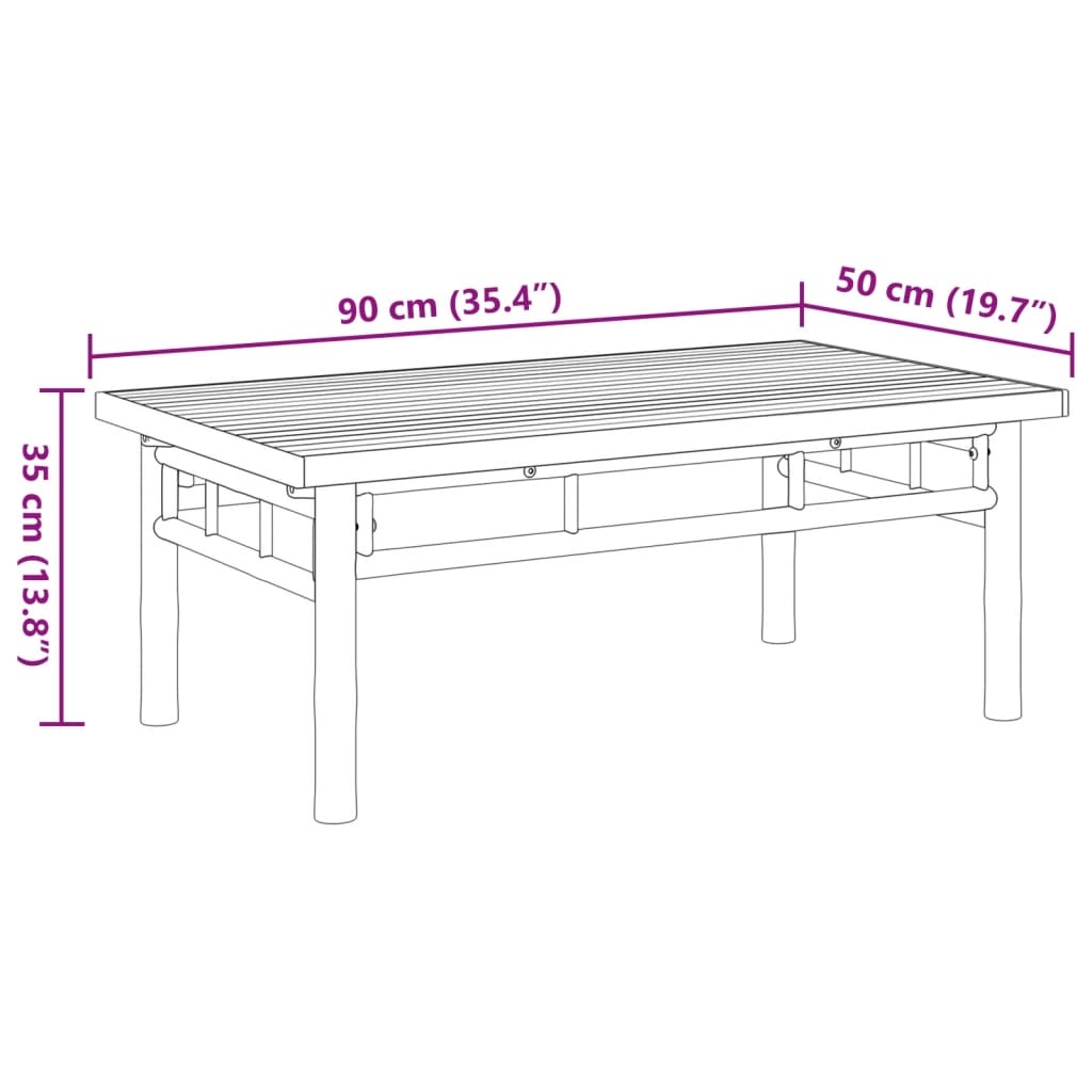 VidaXL Salontafel Bamboe 90x50x35 cm - 40% Korting!