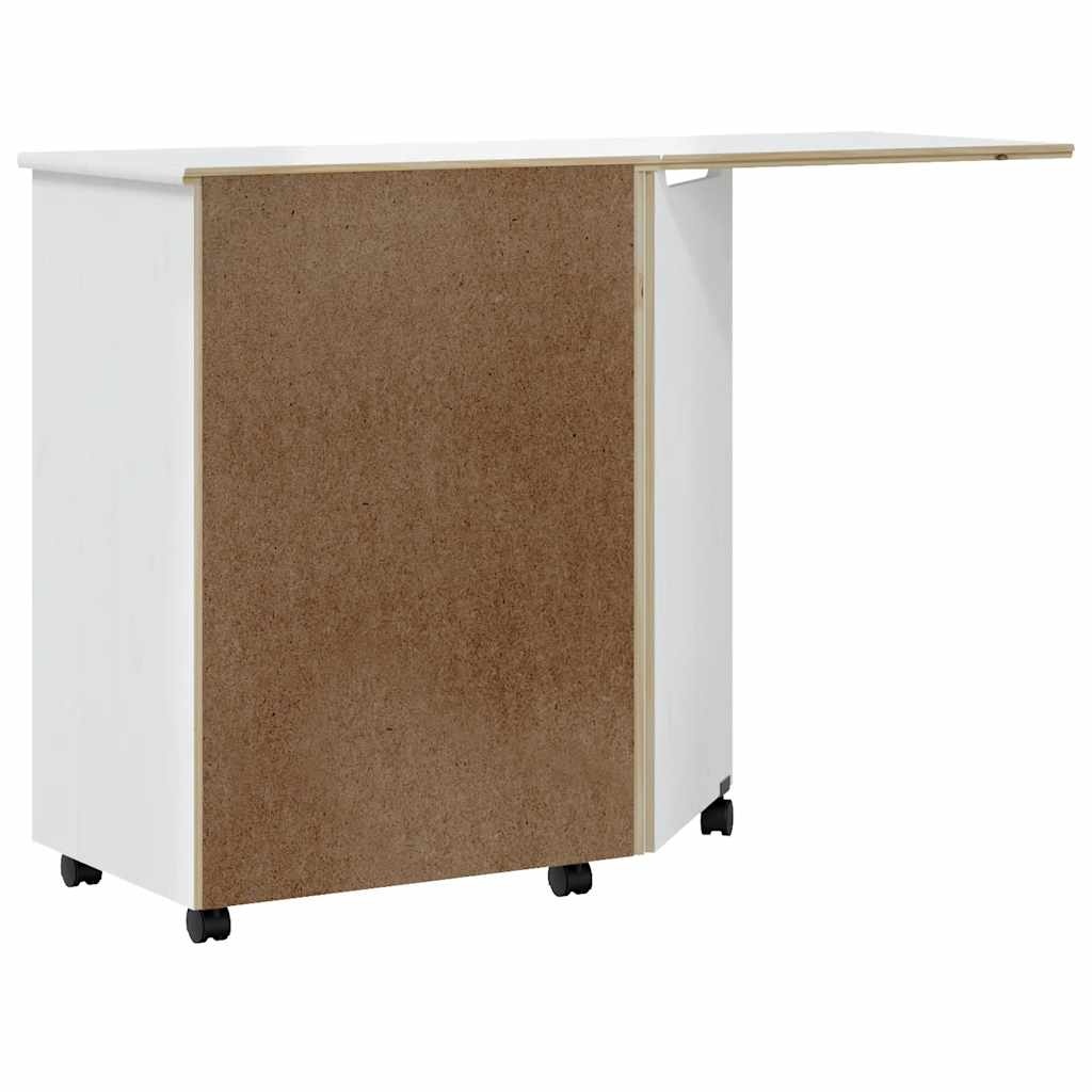 VidaXL Ladekast met Bureau MOSS (40% Korting!) - Verrijdbaar Grenenhout Wit