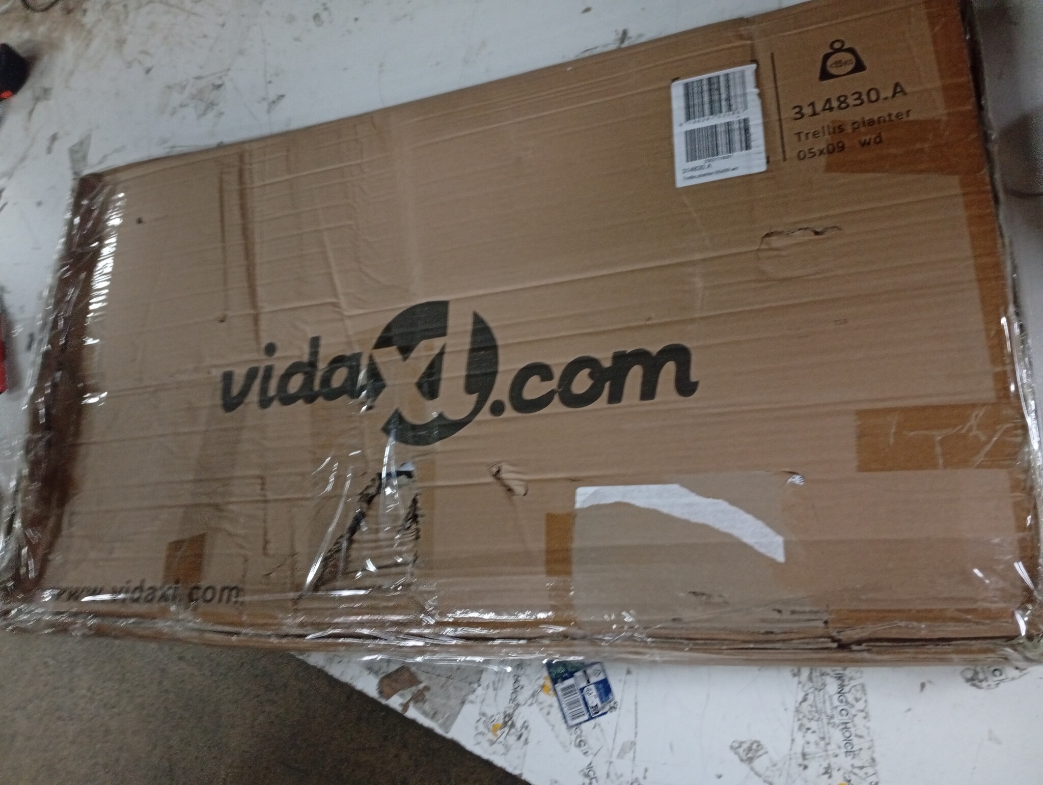 vidaXL Latwerkplantenbak - Massief Vurenhout - 50x25x90cm - Oranje - 55% Korting!