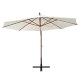 Zweefparasol VidaXL 350cm Wit - 74% Korting! Houten Paal & Waterdicht