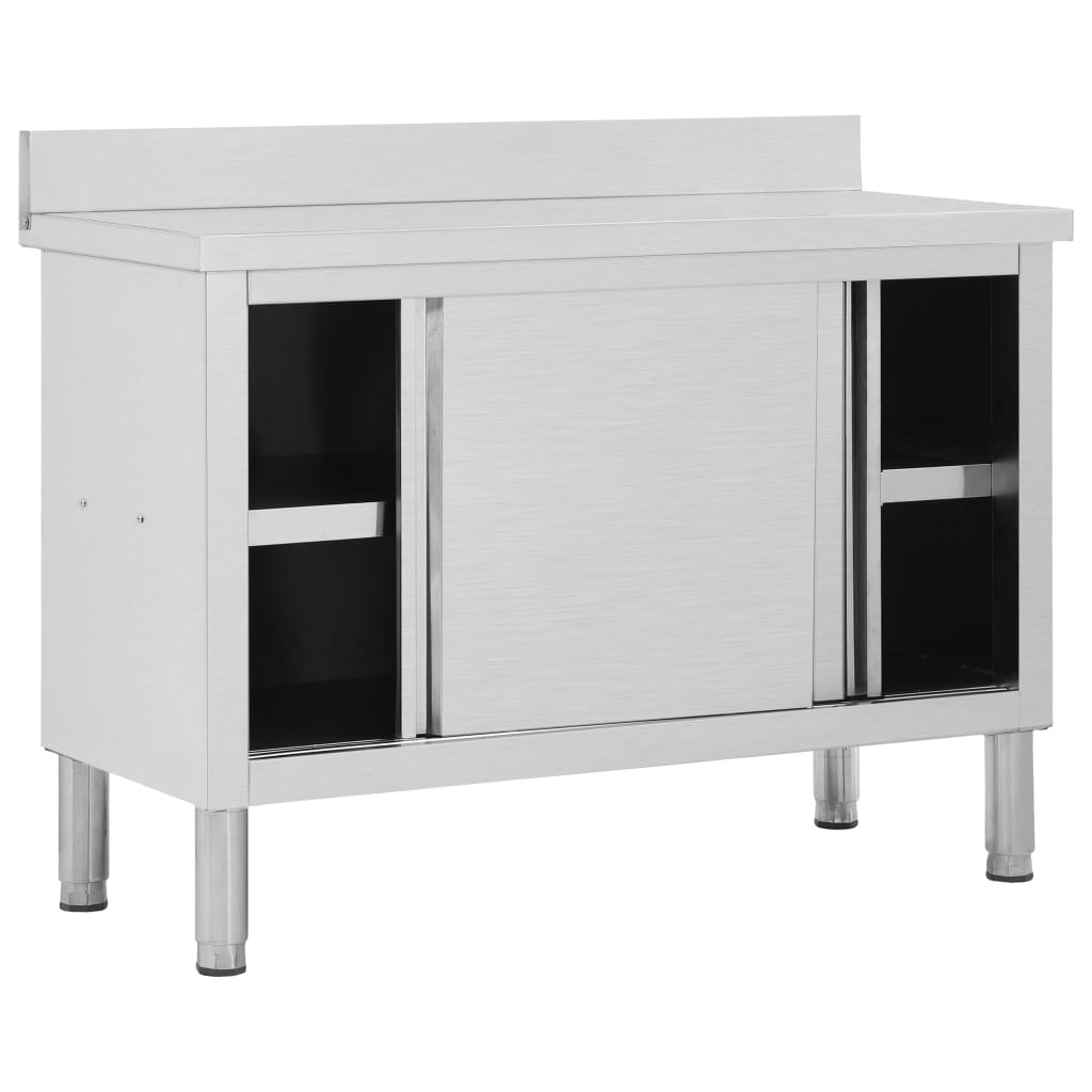 VidaXL Werktafel RVS met Schuifdeuren | 40% Korting | Compact & Hygiënisch