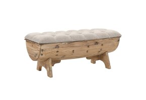 VidaXL Opbergbank Massief Hout & Stof - 46% Korting! Nu Slechts 1 Beschikbaar!