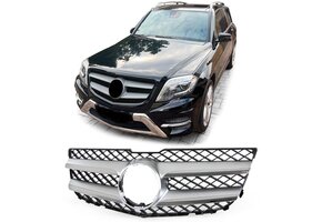 Sport Grille Mercedes GLK X204 (12-15) Zwart Zilver - 65% Korting!