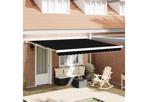 VidaXL Zonnescherm Vervangingsdoek Zwart 400x300cm Canvas - 40% Korting!