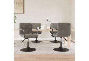 VidaXL Draaibare Eetkamerstoelen (2 st.) - Fluweel Lichtgrijs - 70% Korting!