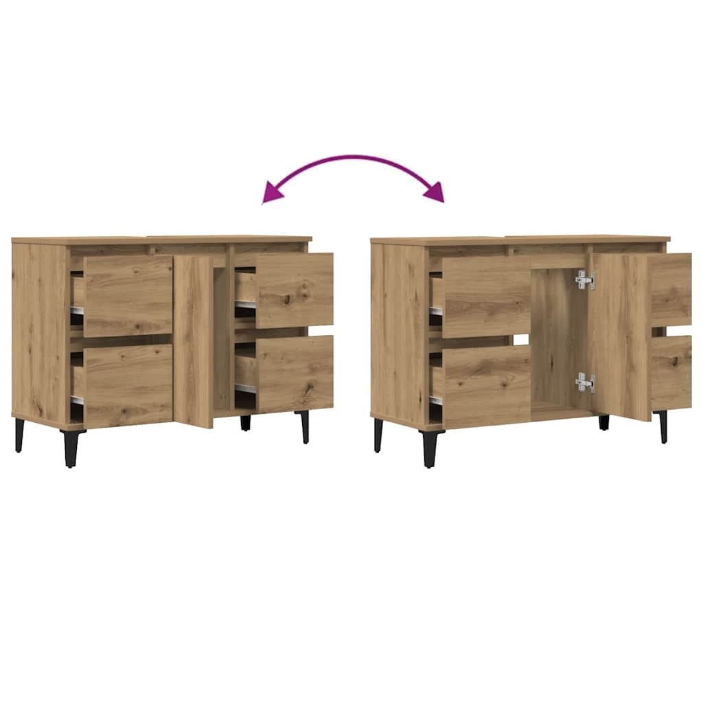 VidaXL Wastafelkast Artisan Eiken - 40% Korting - Zo Goed Als Nieuw!