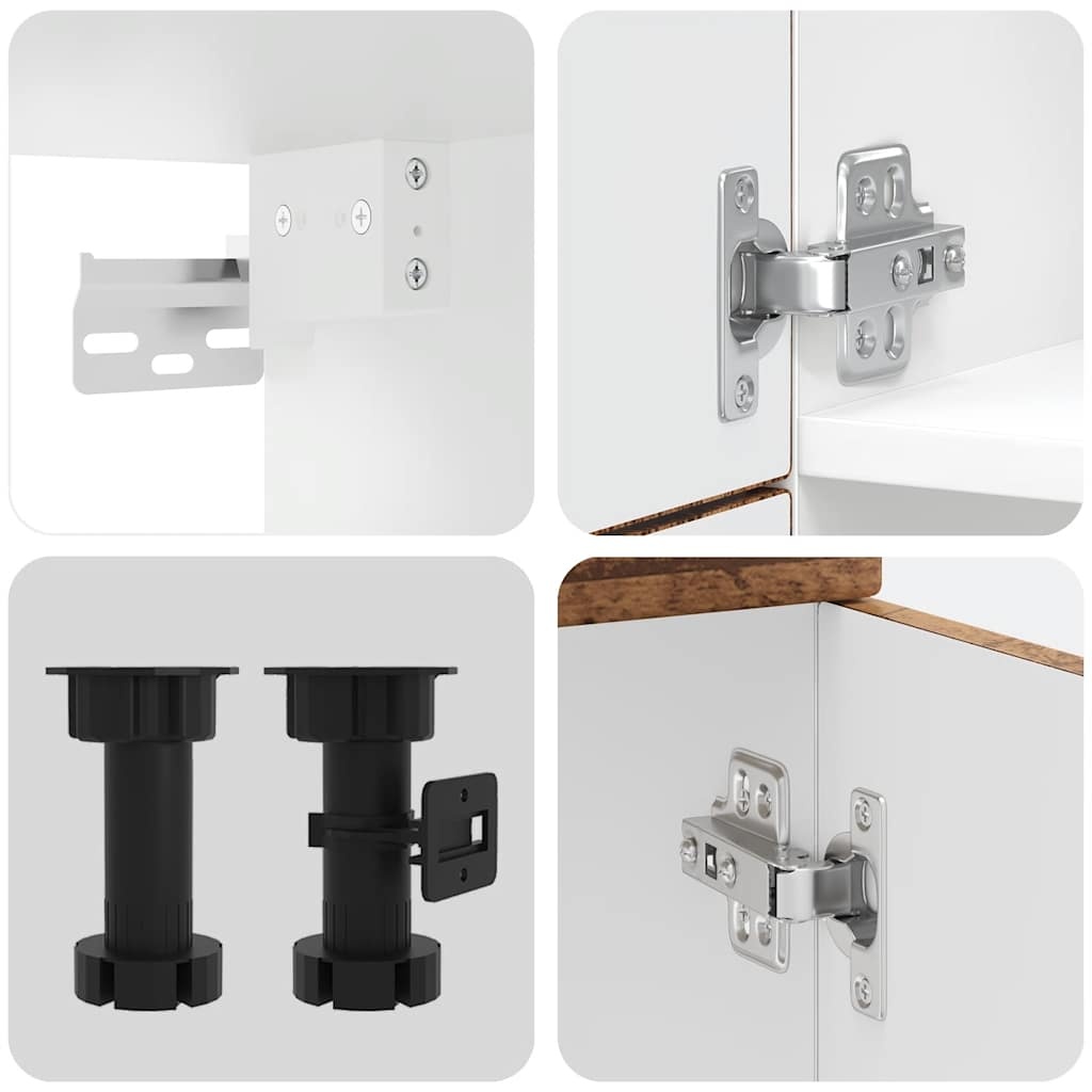 vidaXL Ovenkast Porto (97% Korting) - Bewerkte Hout, Oud Houtkleurig - Licht Beschadigd!