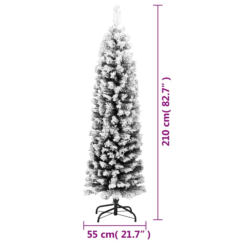 VidaXL Smalle Kunstkerstboom 210 cm met Sneeuw - 40% Korting!